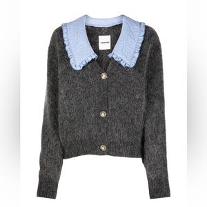 Sandro Padded Collar V-neck Cardigan